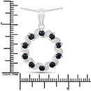 1.30 Carat Genuine Blue Sapphire and White Topaz .925 Sterling Silver Pendant-8