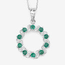 1.10 Carat Genuine Emerald and White Topaz .925 Sterling Silver Pendant-8