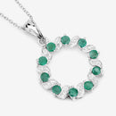 1.10 Carat Genuine Emerald and White Topaz .925 Sterling Silver Pendant-9