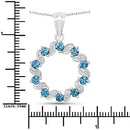 1.50 Carat Genuine London Blue Topaz and White Topaz .925 Sterling Silver Pendant-7