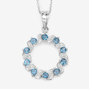 1.50 Carat Genuine London Blue Topaz and White Topaz .925 Sterling Silver Pendant-8