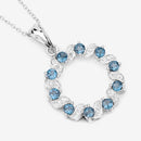 1.50 Carat Genuine London Blue Topaz and White Topaz .925 Sterling Silver Pendant-9