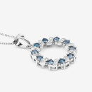 1.50 Carat Genuine London Blue Topaz and White Topaz .925 Sterling Silver Pendant-11