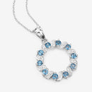1.50 Carat Genuine London Blue Topaz and White Topaz .925 Sterling Silver Pendant-12