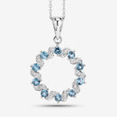 1.50 Carat Genuine London Blue Topaz and White Topaz .925 Sterling Silver Pendant-13
