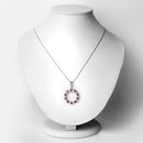 1.30 Carat Genuine Pink Tourmaline and White Topaz .925 Sterling Silver Pendant-7