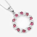 1.30 Carat Genuine Pink Tourmaline and White Topaz .925 Sterling Silver Pendant-11
