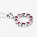 1.30 Carat Genuine Pink Tourmaline and White Topaz .925 Sterling Silver Pendant-13
