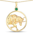 0.23 Carat Genuine Emerald .925 Sterling Silver Pendant-5