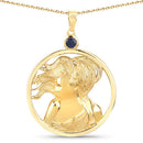 0.27 Carat Genuine Blue Sapphire .925 Sterling Silver Pendant-5