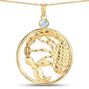 0.32 Carat Genuine Blue Topaz .925 Sterling Silver Pendant-5