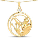 0.33 Carat Genuine White Zircon .925 Sterling Silver Pendant-5