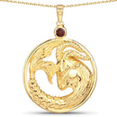 0.30 Carat Genuine Garnet .925 Sterling Silver Pendant-5