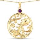 0.24 Carat Genuine Amethyst .925 Sterling Silver Pendant-5