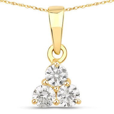 0.33 Carat Genuine Lab Grown Diamond 14K Yellow Gold Pendant - 0