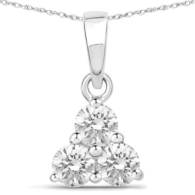 0.51 Carat Genuine Lab Grown Diamond 14K White Gold Pendant - 0