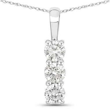 0.51 Carat Genuine Lab Grown Diamond 14K White Gold Pendant - 0