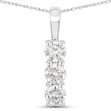 0.75 Carat Genuine Lab Grown Diamond 14K White Gold Pendant - 0