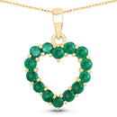 0.48 Carat Genuine Zambian Emerald 10K Yellow Gold  Pendant-5