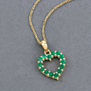 0.48 Carat Genuine Zambian Emerald 10K Yellow Gold  Pendant-7