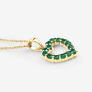 0.48 Carat Genuine Zambian Emerald 10K Yellow Gold  Pendant-9