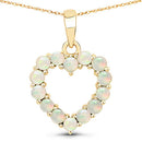 0.42 Carat Genuine Ethiopian Opal 10K Yellow Gold Pendant-3