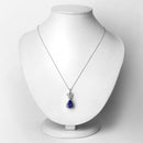 5.54 Carat Genuine Tanzanite and White Diamond 18K White Gold Pendant-6