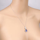 5.54 Carat Genuine Tanzanite and White Diamond 18K White Gold Pendant-9