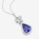 5.54 Carat Genuine Tanzanite and White Diamond 18K White Gold Pendant-11