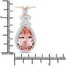 8.14 Carat Genuine Morganite and White Diamond 14K Rose Gold Pendant-7