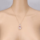 8.14 Carat Genuine Morganite and White Diamond 14K Rose Gold Pendant-10