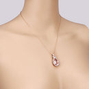 8.14 Carat Genuine Morganite and White Diamond 14K Rose Gold Pendant-12