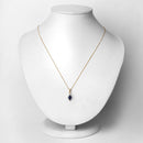 0.92 Carat Genuine Blue Sapphire and White Diamond 14K Yellow Gold Pendant-6