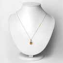 1.78 Carat Genuine Yellow Sapphire and White Diamond 14K Yellow Gold Pendant-6