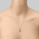 1.78 Carat Genuine Yellow Sapphire and White Diamond 14K Yellow Gold Pendant-14