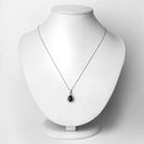 2.09 Carat Genuine Blue Sapphire and White Diamond 14K White Gold Pendant-6