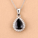 2.09 Carat Genuine Blue Sapphire and White Diamond 14K White Gold Pendant-8