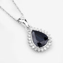 2.09 Carat Genuine Blue Sapphire and White Diamond 14K White Gold Pendant-10