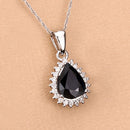 2.09 Carat Genuine Blue Sapphire and White Diamond 14K White Gold Pendant-12
