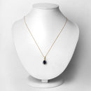 2.09 Carat Genuine Blue Sapphire and White Diamond 14K Yellow Gold Pendant-6