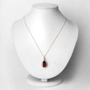 3.29 Carat Genuine Rhodolite and White Diamond 14K Rose Gold Pendant-6