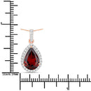 3.29 Carat Genuine Rhodolite and White Diamond 14K Rose Gold Pendant-7