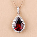 3.29 Carat Genuine Rhodolite and White Diamond 14K Rose Gold Pendant-11