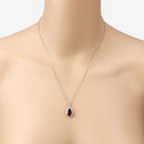 3.29 Carat Genuine Rhodolite and White Diamond 14K Rose Gold Pendant-12