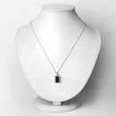 3.55 Carat Genuine Green Tourmaline and White Diamond 14K White Gold Pendant-6