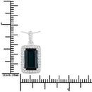 3.55 Carat Genuine Green Tourmaline and White Diamond 14K White Gold Pendant-7