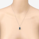3.55 Carat Genuine Green Tourmaline and White Diamond 14K White Gold Pendant-12