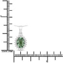 1.39 Carat Genuine Green Tourmaline and White Diamond 14K White Gold Pendant-7