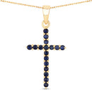 0.60 Carat Genuine Blue Sapphire 14K Yellow Gold Pendant-2