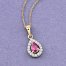 1.03 Carat Genuine Ruby and White Diamond 14K Yellow Gold Pendant-6